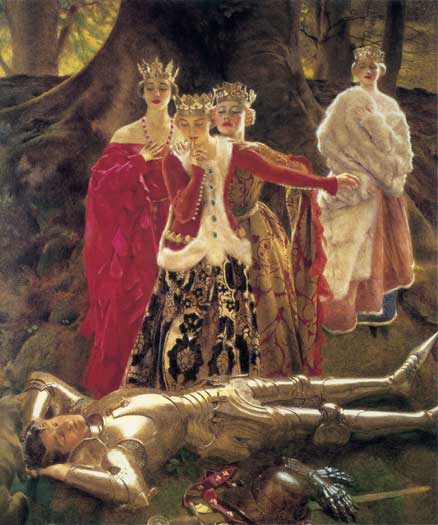 Four Queens Find Lancelot Sleeping, Frank Cadogan Cowper