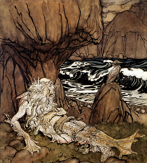 A Crowned Merman, Arthur Rackham