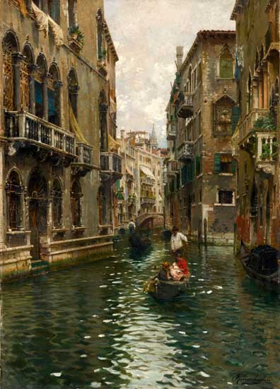 A Family Outing on a Venetian Canal, Santoro