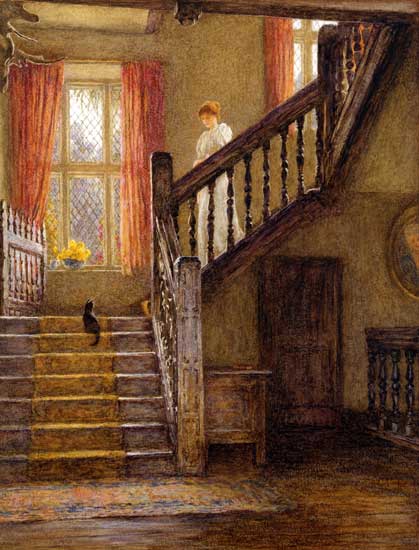 Staircase, Whittington Court, Helen Allingham