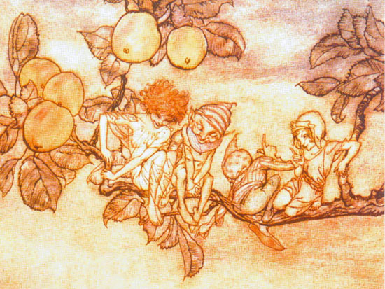 Apples and Fairies,  Arthur Rackham