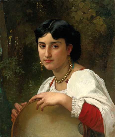 Italian Girl with Tamborine,
 William Bouguereau