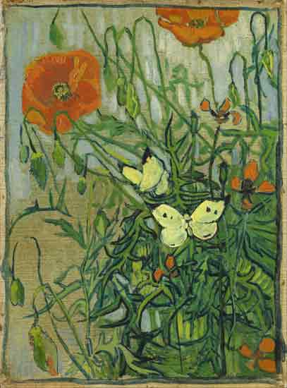 Butterflies and Poppies, Vincent van Gogh