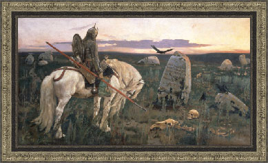Knight at the Crossroad, Vasnetsov, framed print on canvas
