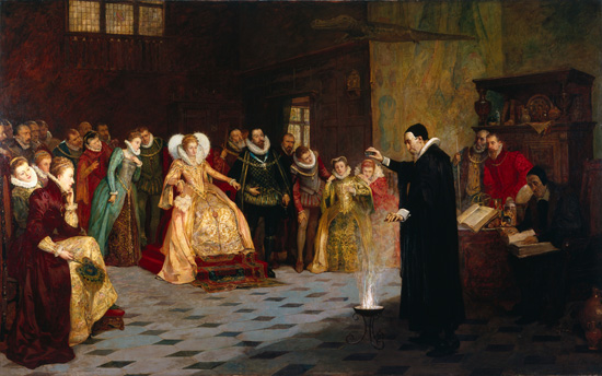 John Dee performing an experiment before Queen Elizabeth I, Henry Gillard Glindoni

