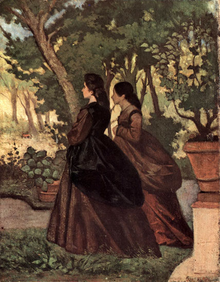 Two Ladies in the Garden of Castiglioncello Giovanni Fattori