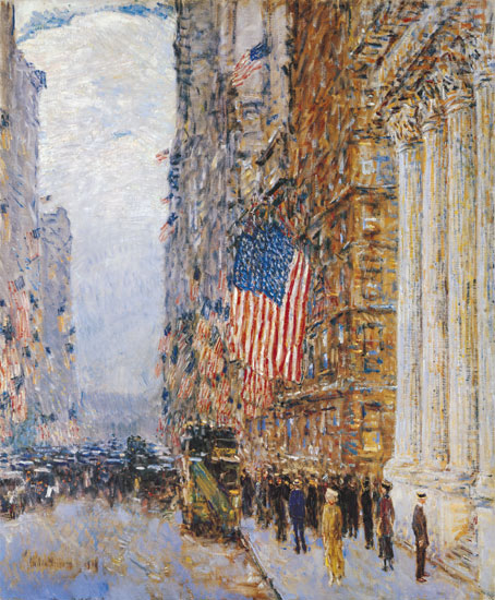 Flags on the Waldorf,Hassam