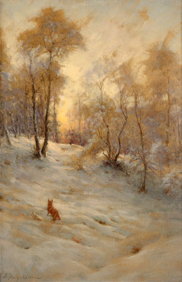 A Fox and Pheasant in the Snow, Joseph Farquharson