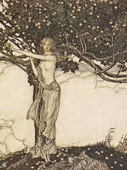 Freya, Goddess of Youth, Arthur Rackham