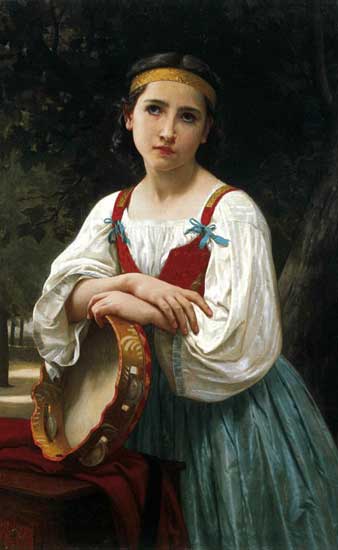 Gypsy Girl with Basque Drum, William Bouguereau