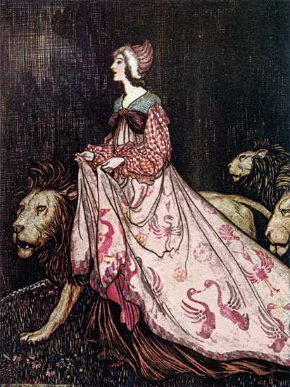 The Lady and the Lion,  Arthur Rackham