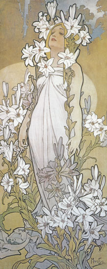 Lilies, Alphonse Mucha 