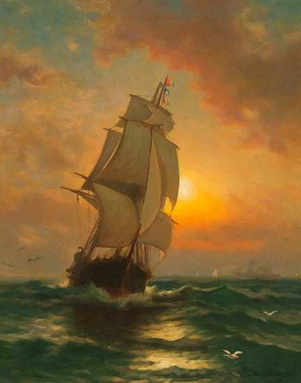 Full Sail at Sunset, Moran