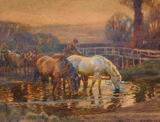 Crossing the Ford, Sir Alfred Munnings 