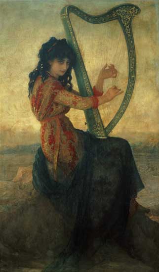 Muse Playing the Harp, Ernest Hebert