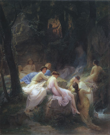 Nymphs Listening to the Songs of Orpheus, Charles-Francois Jalabert 