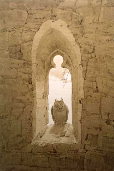 Owl in a Gothic Window, Friedrich