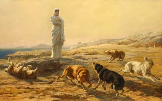 Palla Athena and the Herdsman's Dogs, Riviere