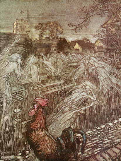 hosts Returning to the Graveyard,  Arthur Rackham