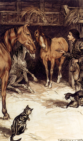 Gulliver Visiting the Houyhnhnms, Arthur Rackham