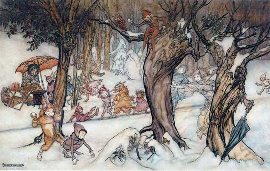 Winter - Holly Tree, Arthur Rackham