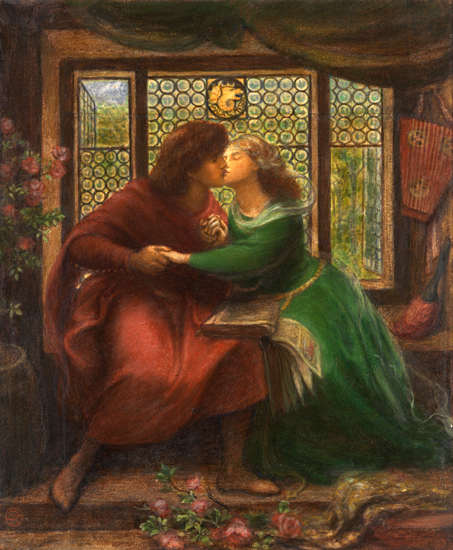 Paolo and Francesca, Dante Gabriel Rossetti