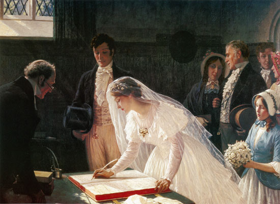Signing the Register, Edmund Blair Leighton
