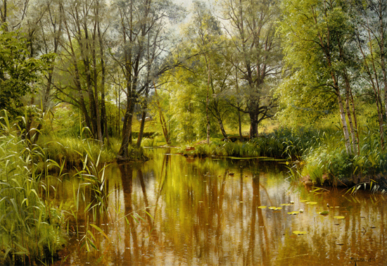 Sunshine in the Forest Alandskab I Solskin En Forarsdag, Peder Mork Monsted