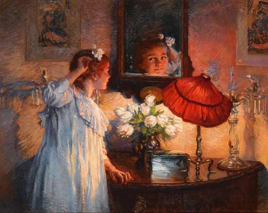 The Mirror , Albert Chevallier Tayler