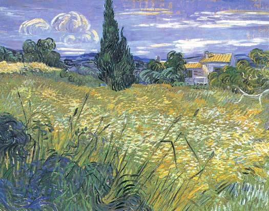 Wheat Field with Cypress,  Vincent van Gogh