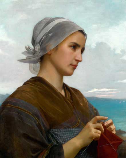 Woman Knitting, William Bouguereau