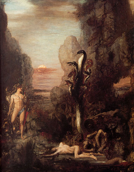 Hercules and the Hydra,
Gustave Morea

, Gustave Moreau