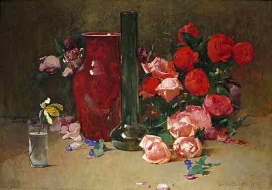 Roses and Vase, Emil Carlsen