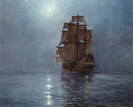 Crescent Moon,  Montague Dawson