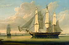 Robert Salmon
A Fully Rigged Ship in the 
Thames off of Woolwich



