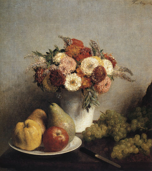 Flowers and Fruit, 1865, Henri Fantin-Latour