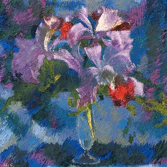 Orchids on Blue Ground, Augusto Giacometti