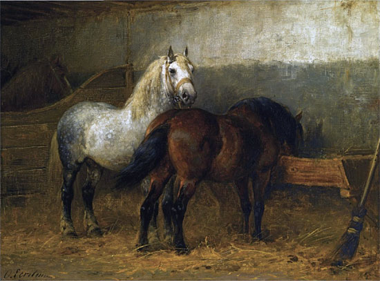 Horses in a Stable, Otto Eerlman