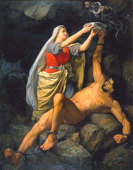 Loki and Sigyn , M&aring;rten Eskil Winge