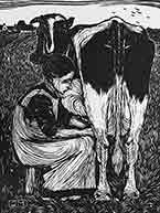 Milk Cow, woodcut
Jan Mankes