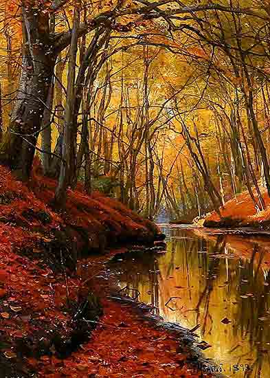 Creek Bank in Fall, Peder Mork Monsted