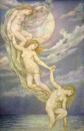 Moonbeams Dipping into the Sea, Evelyn De Morgan