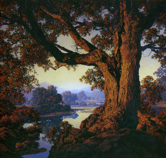 Riverbank in Autumn, Maxfield Parrish