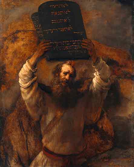 Moses with the Ten Commandments, Rembrandt