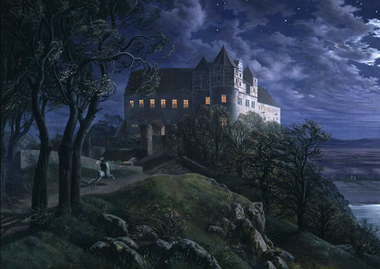 Scharfenberg Castle by Night, Oehme