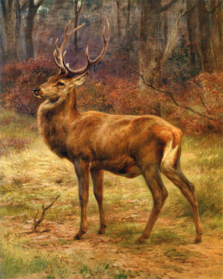 Stag in an Autumn Landscape, Bonheur