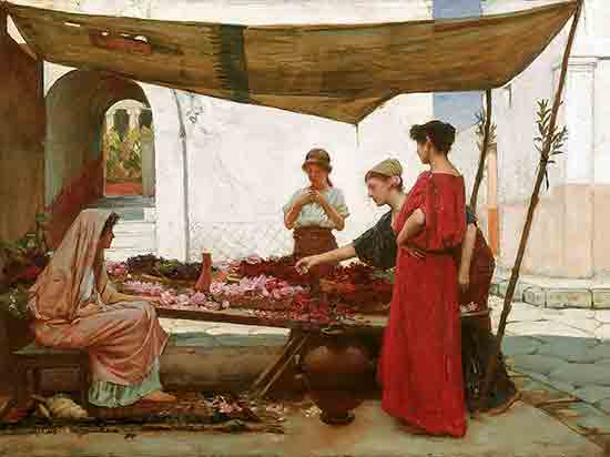 A Grecian Flower Market, John William Waterhouse