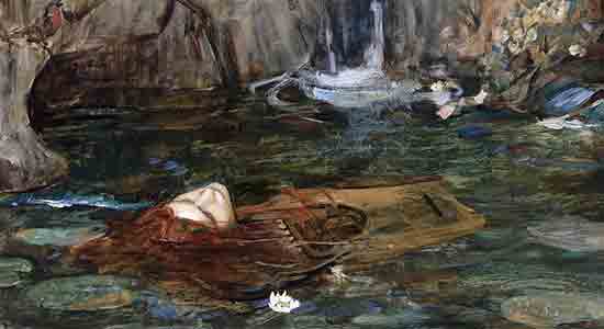 Study; Nymphs Finding the Head of Orpheus, John William Waterhouse