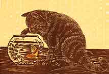 Cat and Goldfish - woodcut
Joyce Gibson