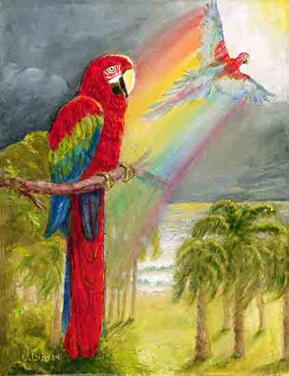 Greenwing Macaw, Rainbow Bridge, Joyce Gibson

